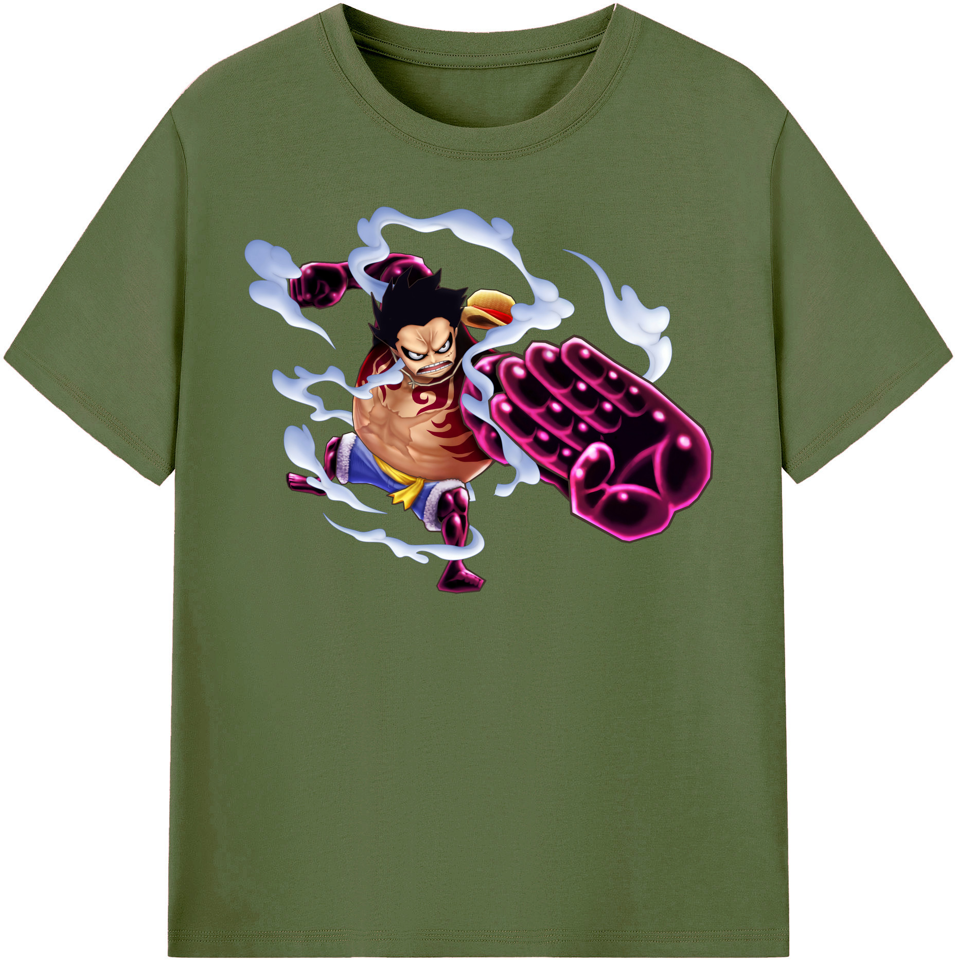 ワンピース モンキー・D・ルフィ ONE PIECE Monkey D. Luffy 綿100％半袖Tシャツ（フロントプリント）
